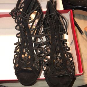 impo black straps heels
